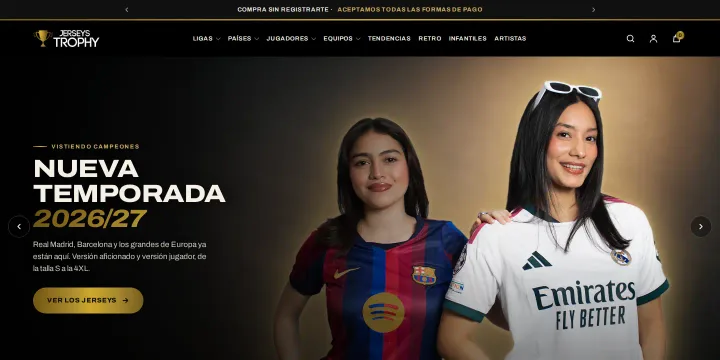 Proyecto: Tienda en línea de jerseys deportivos (Tienda en línea (WooCommerce) · Jerseys Trophy)
